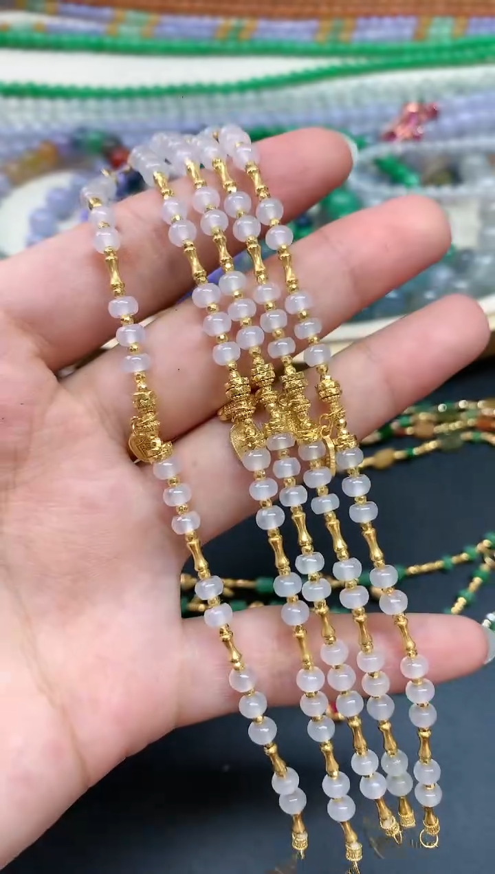 18K金镶嵌手串翡翠多样性发货一件W051|1980