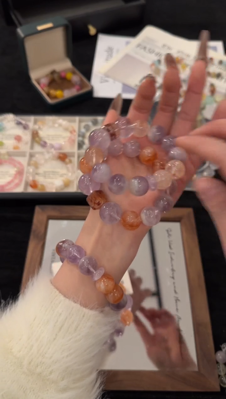 未镶嵌手链水晶九紫离火多宝x3453