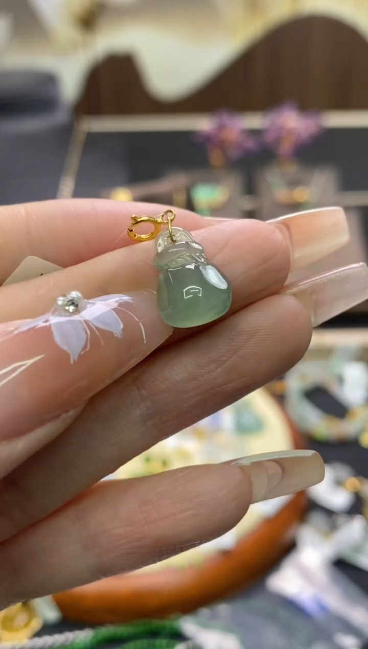 【闪购商品】翡翠颈饰18K金镶嵌净货16039