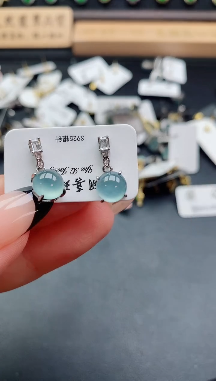 银S925镶嵌戒指翡翠1