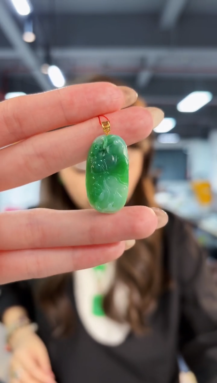 【闪购商品】翡翠颈饰18K金镶嵌缅料A货/支持复检/一件