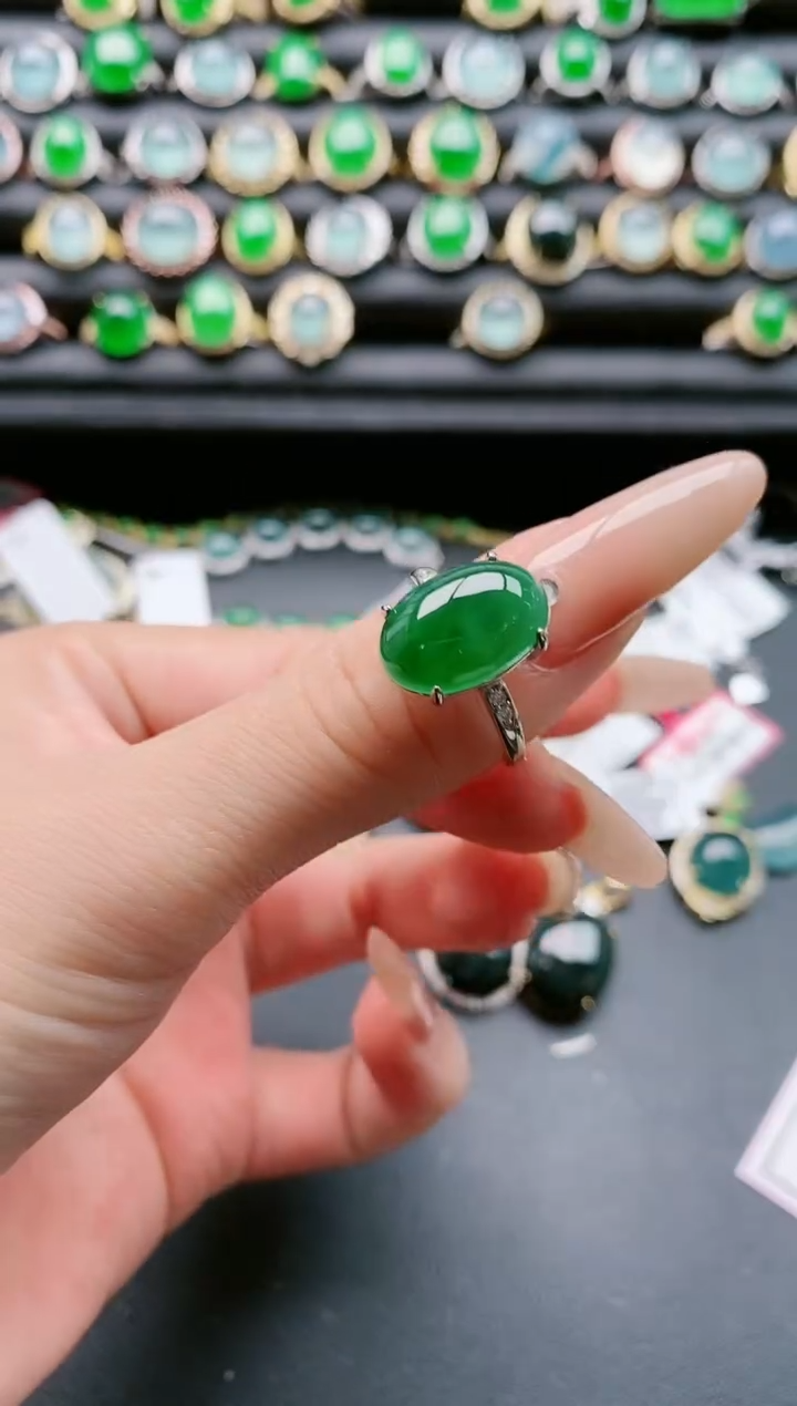 【闪购商品】翡翠戒指银S925镶嵌111111111