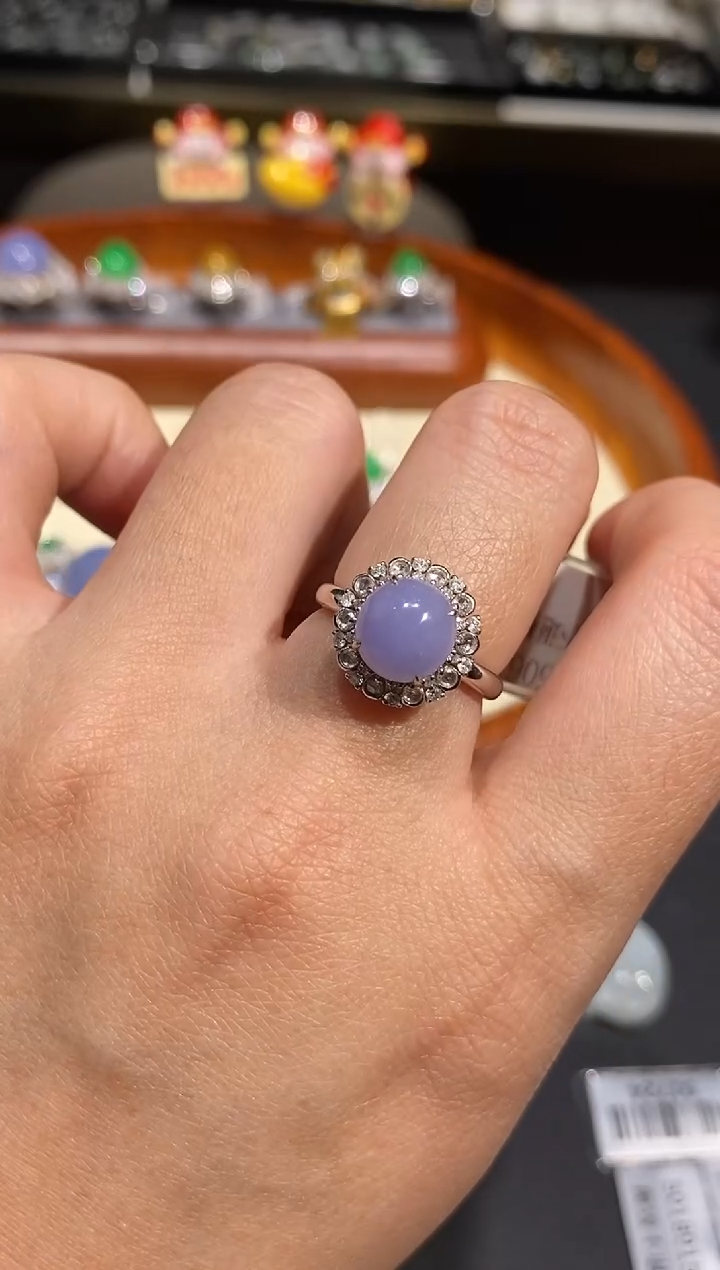 【闪购商品】翡翠戒指18K金镶嵌戒指