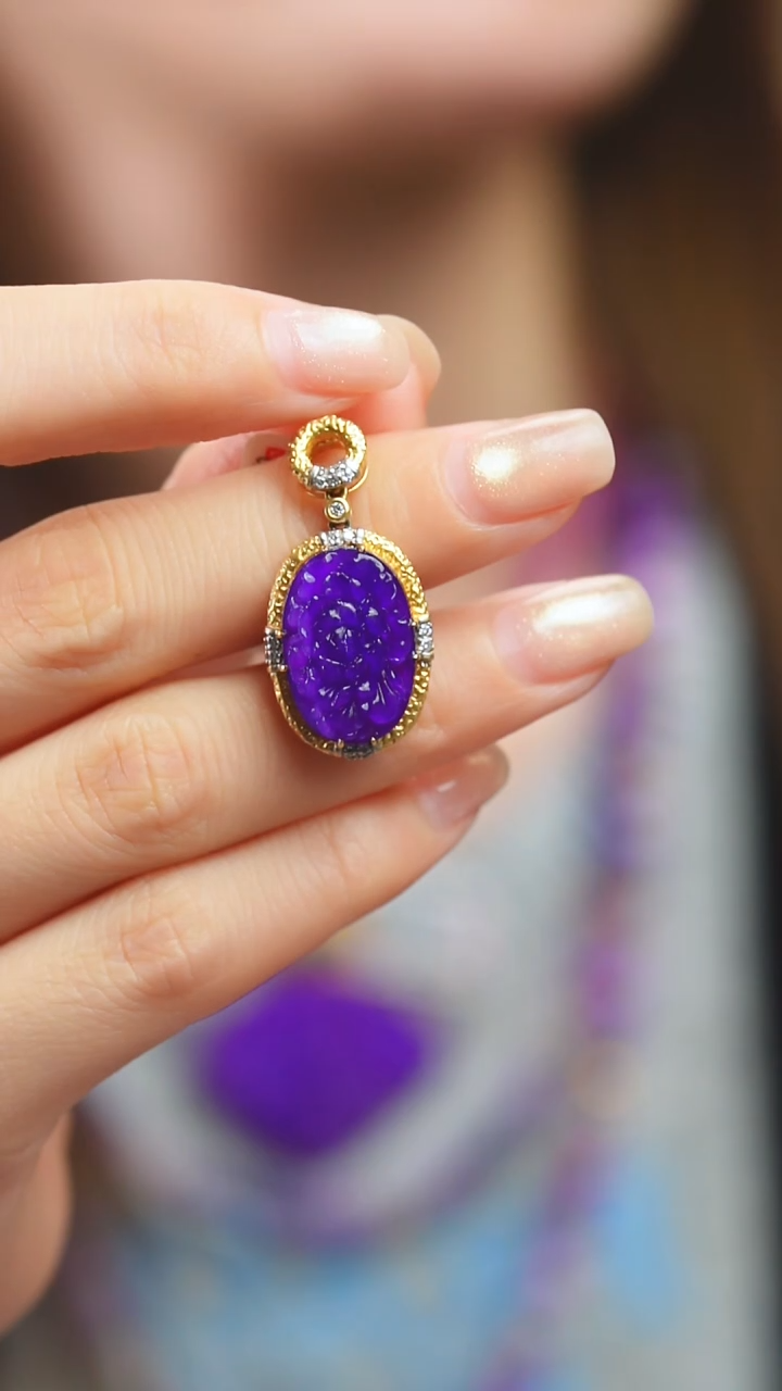 苏纪石（舒俱来）18K金镶嵌吊坠(不含链)22