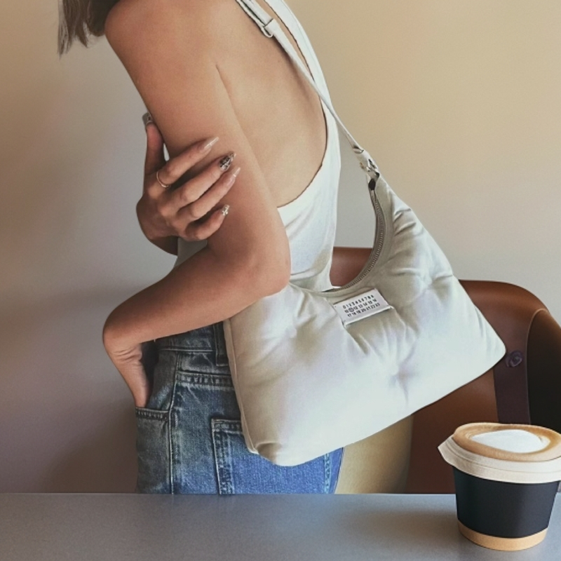 【大老板专属】腋下百搭休闲真皮多功能潮流黑色单肩牛皮托特包白色