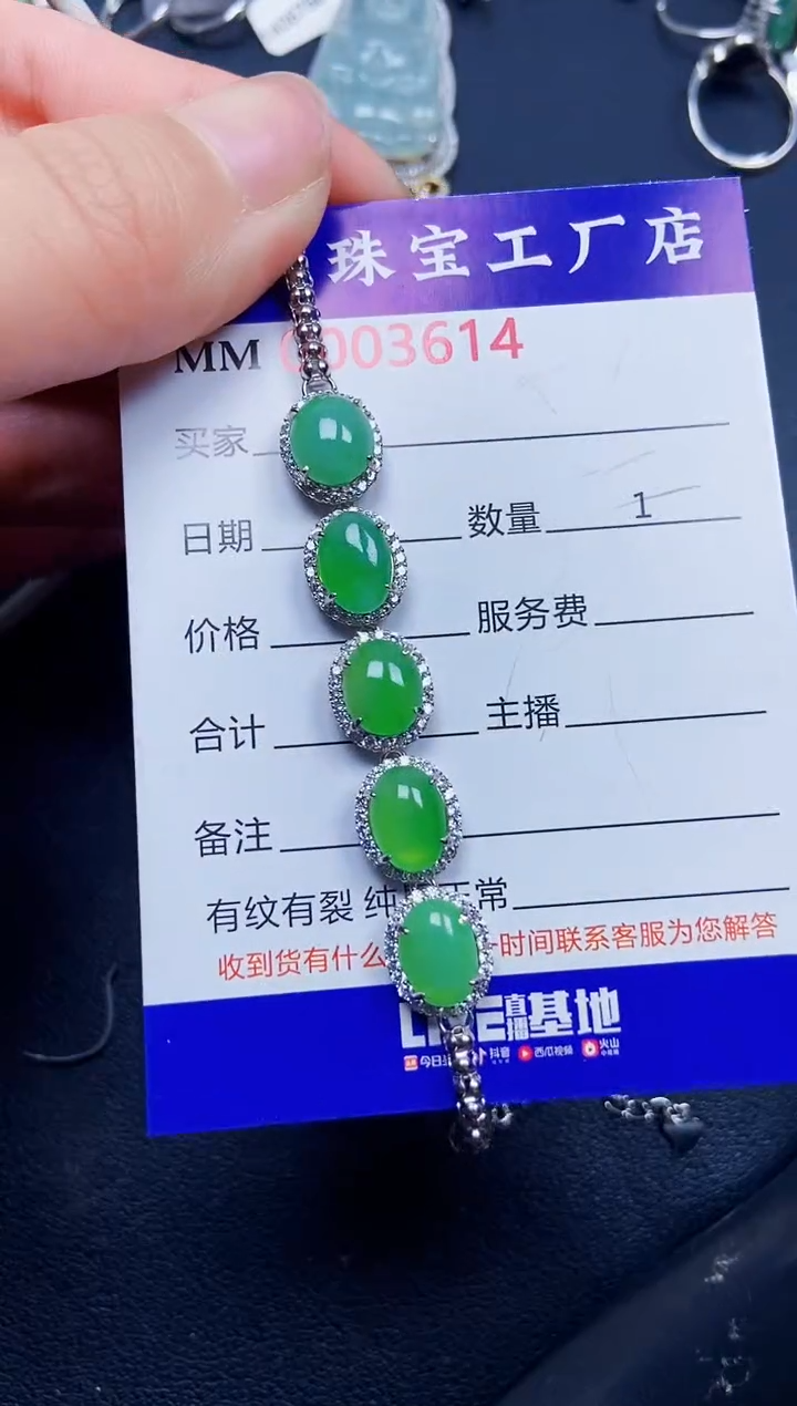 翡翠银S925镶嵌颈饰3614