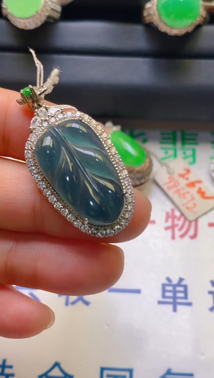 【闪购商品】翡翠耳饰银S925镶嵌天然A货翡翠1