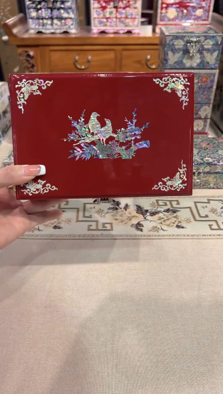 【闪购商品】按扣单层绒布底·弘贝雅螺钿漆器文化馆