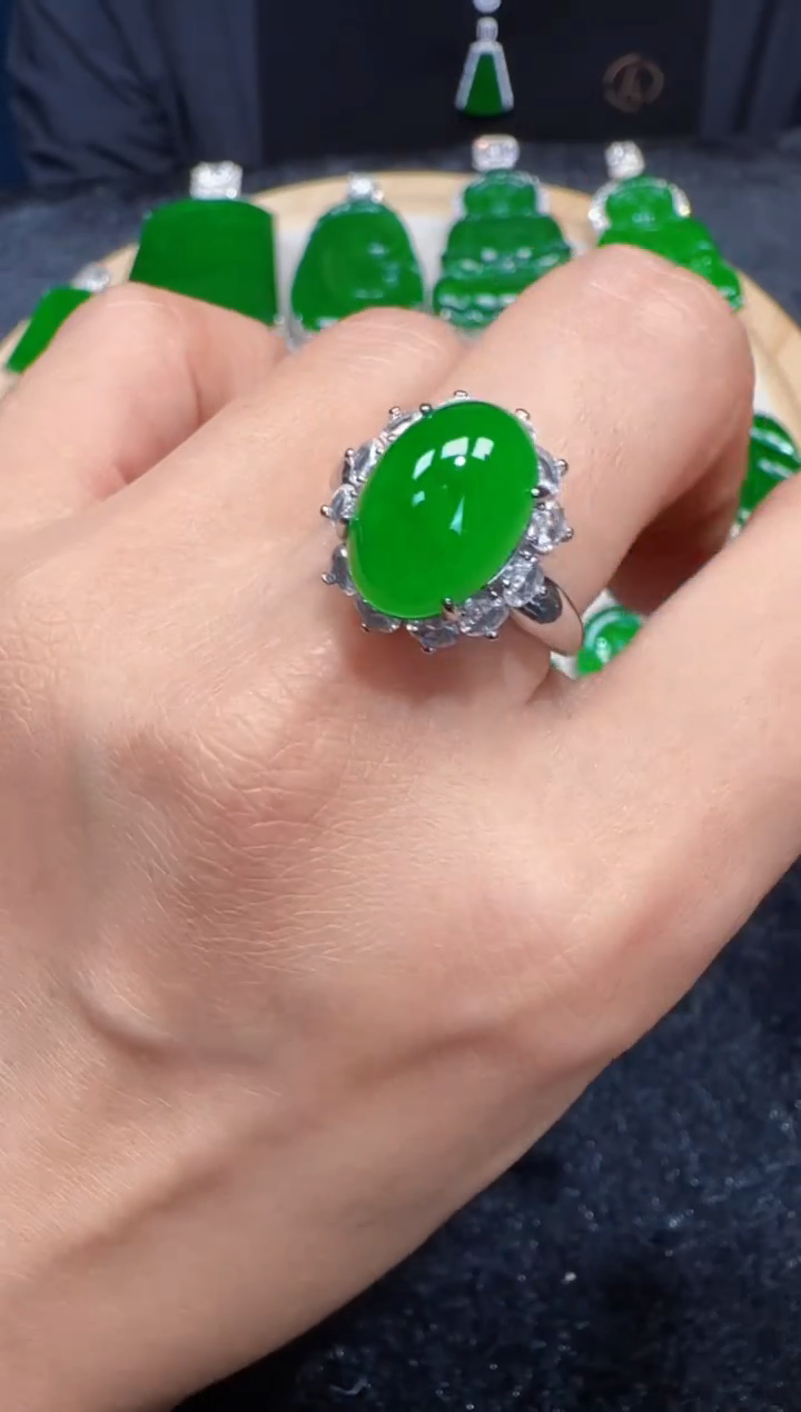 未镶嵌定制翡翠翡翠戒指30