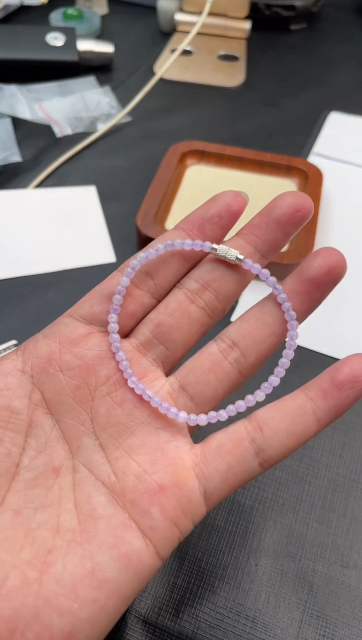 未镶嵌手链翡翠小米珠串