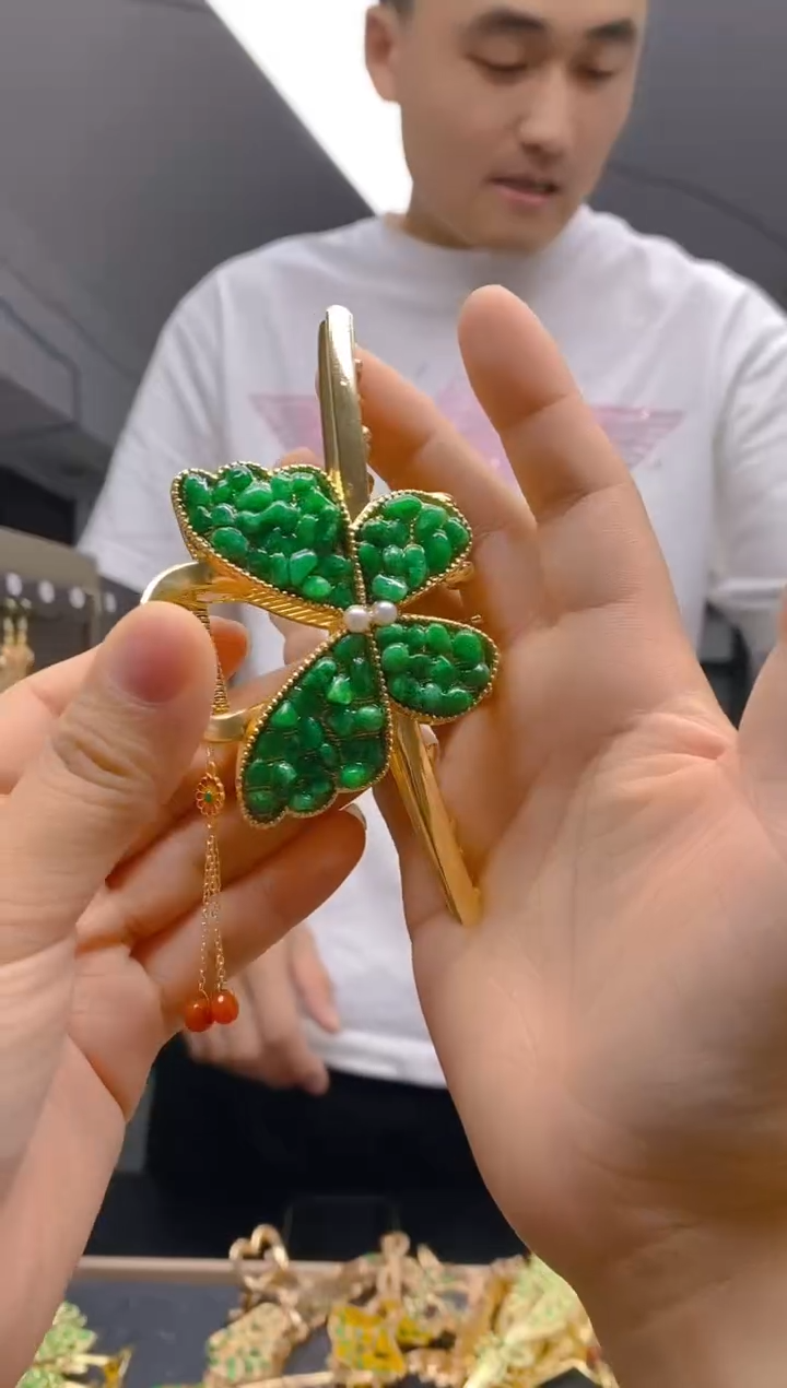 【闪购商品】翡翠耳饰合金074翡翠发簪