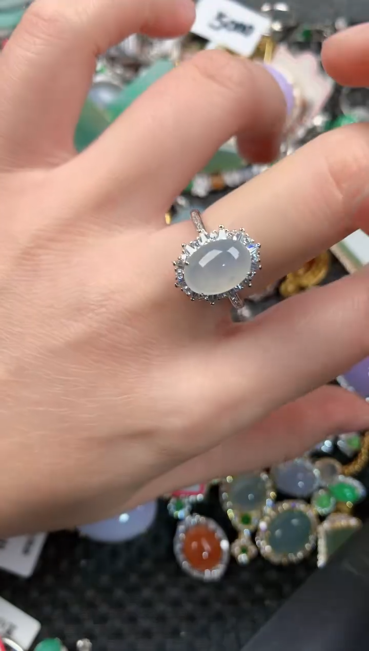 银S925镶嵌戒指翡翠12-12-12    8