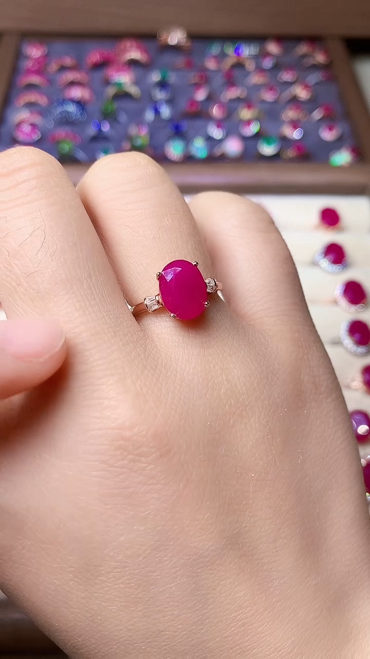 【闪购商品】红宝石戒指银S925镶嵌000