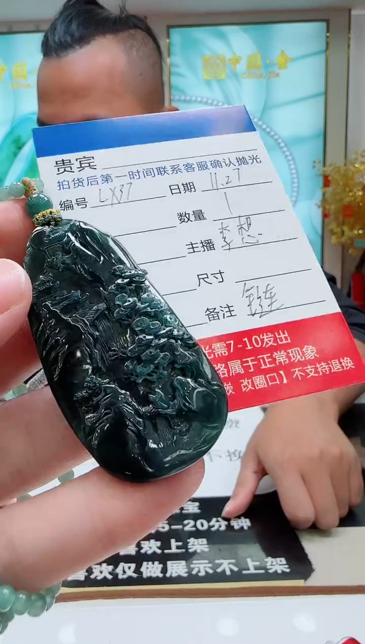 未镶嵌定制翡翠LX37翡翠吊坠赠珠链-多样性发其一