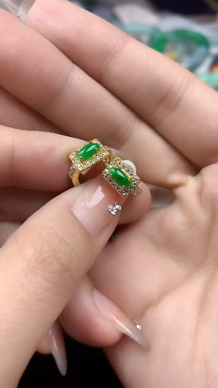 【闪购商品】翡翠耳饰银S925镶嵌耳饰