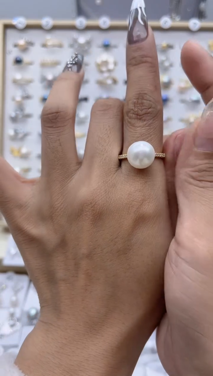 【闪购商品】淡水珍珠戒指合金38