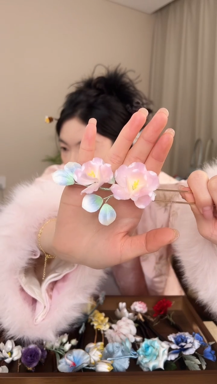 刺绣瑹*芙蓉花发簪