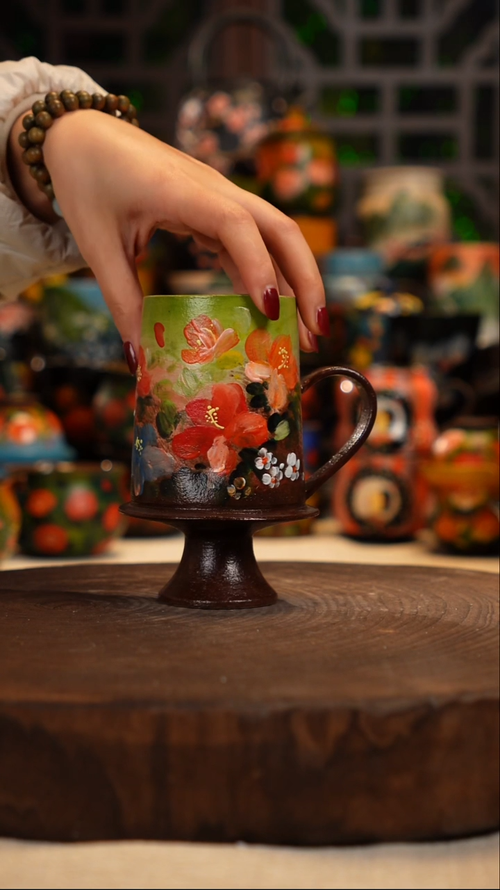  油画   釉下彩  杯子