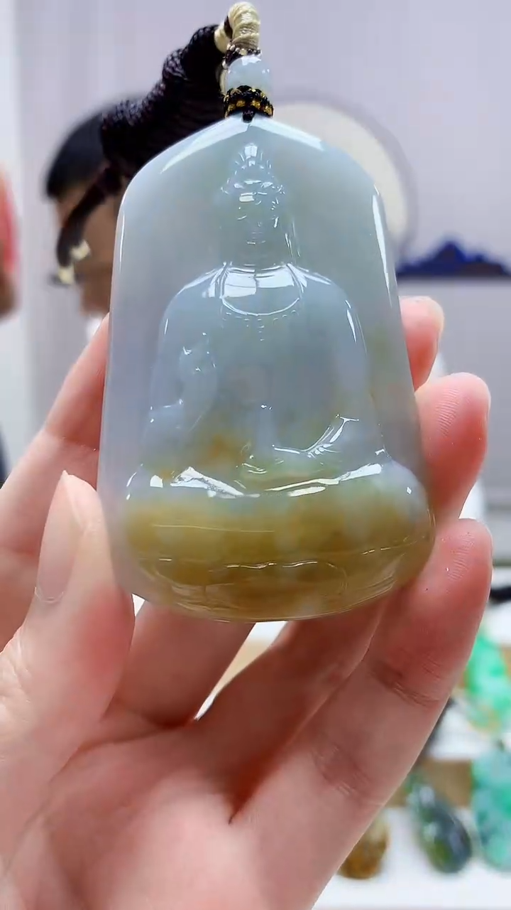 未镶嵌定制翡翠4898zm-毛货挂件观音176