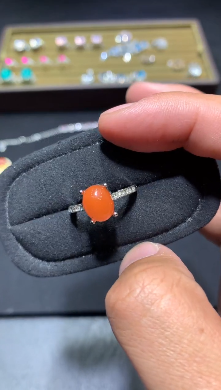 未镶嵌南红玛瑙戒指F40【多样性发其一】