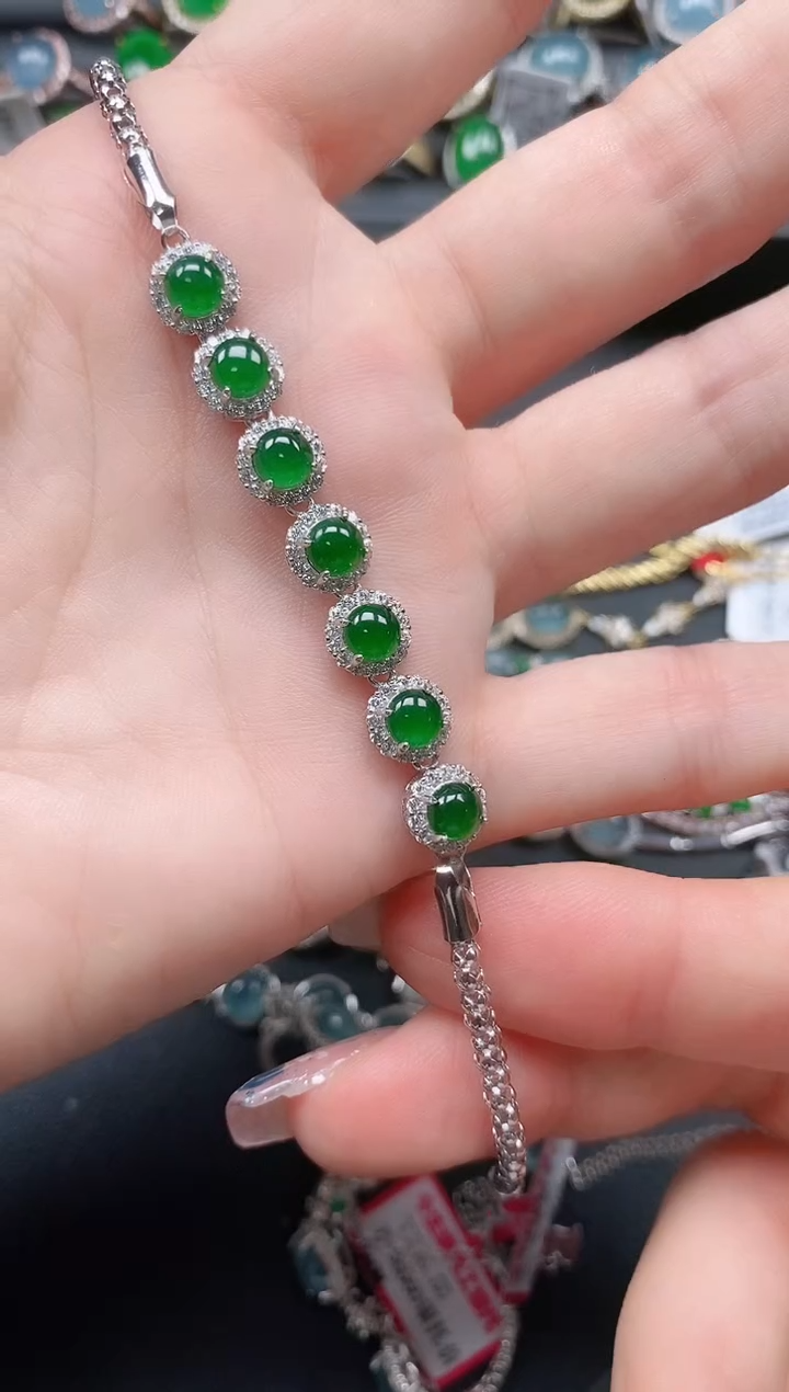 翡翠戒指银S925镶嵌11111