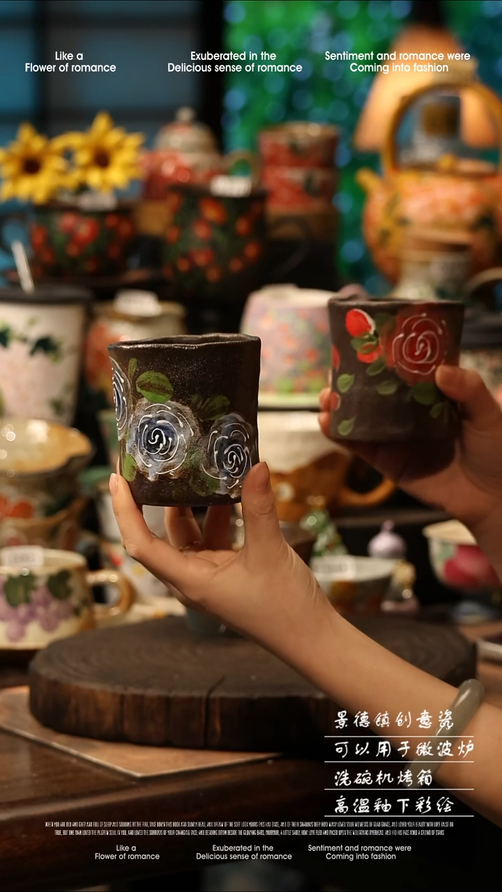 陶瓷景德镇高温釉下彩手工手绘款式
