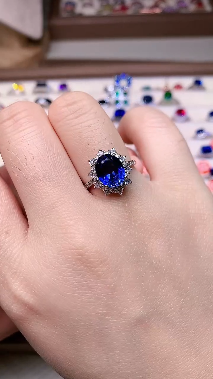 【闪购商品】蓝宝石戒指银S925镶嵌00000