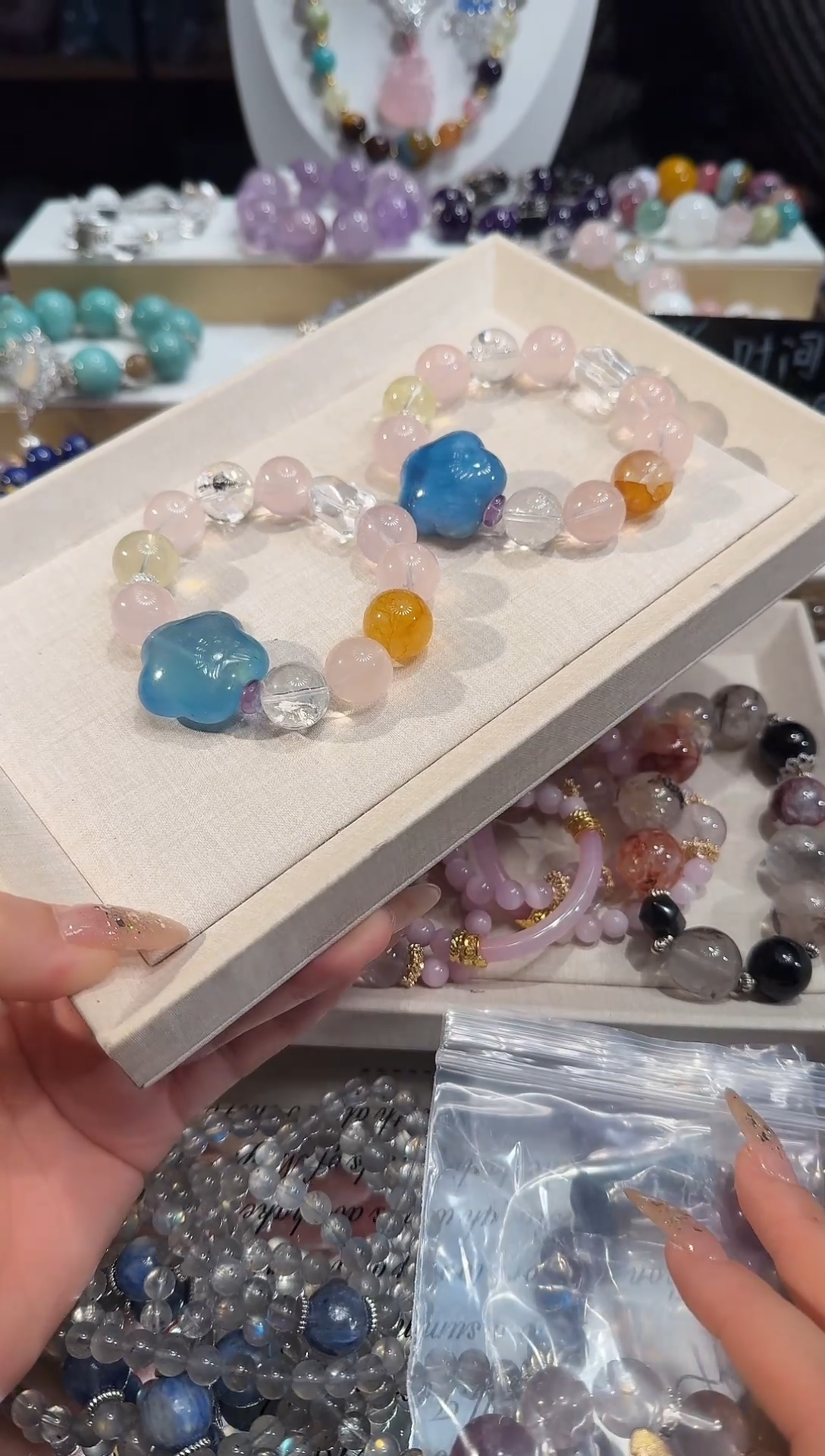 未镶嵌手串水晶多样性发一