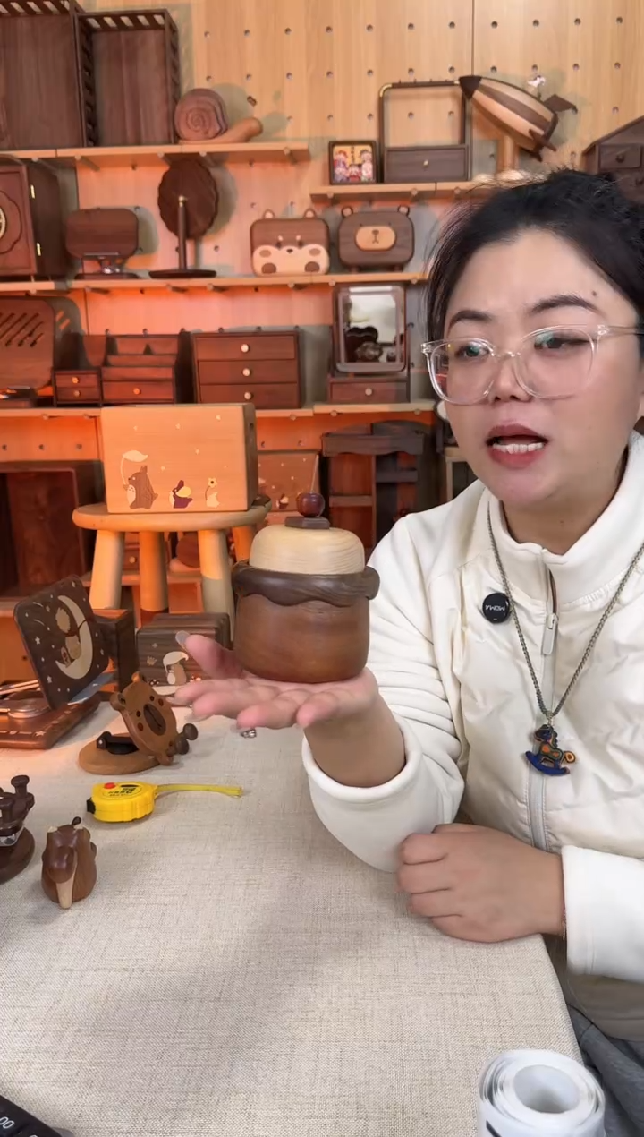 木乌檀木实木蛋糕收纳盒