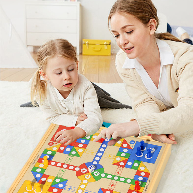 飞行棋儿童版五子棋小学生多功能棋盘六合一棋类桌游泓光-棋盘