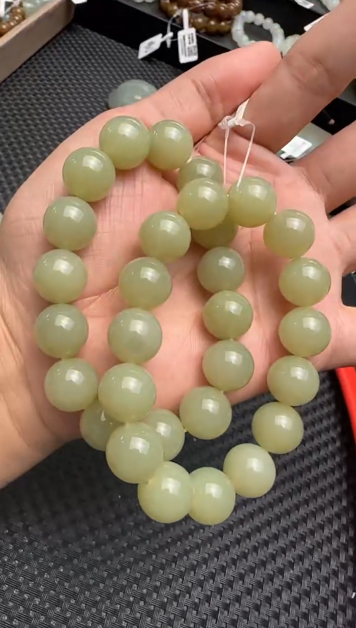 未镶嵌手串和田玉若羌料手串卡14