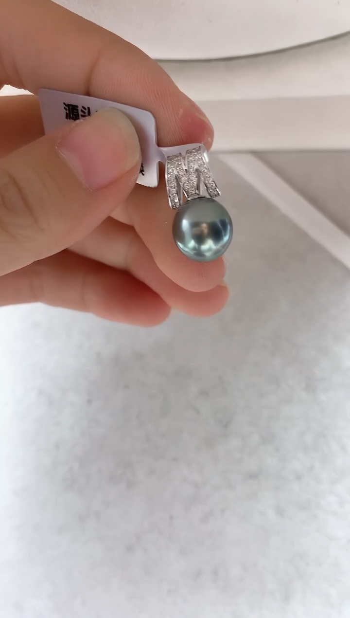 银S925镶嵌吊坠(不含链)海水珍珠吊坠
