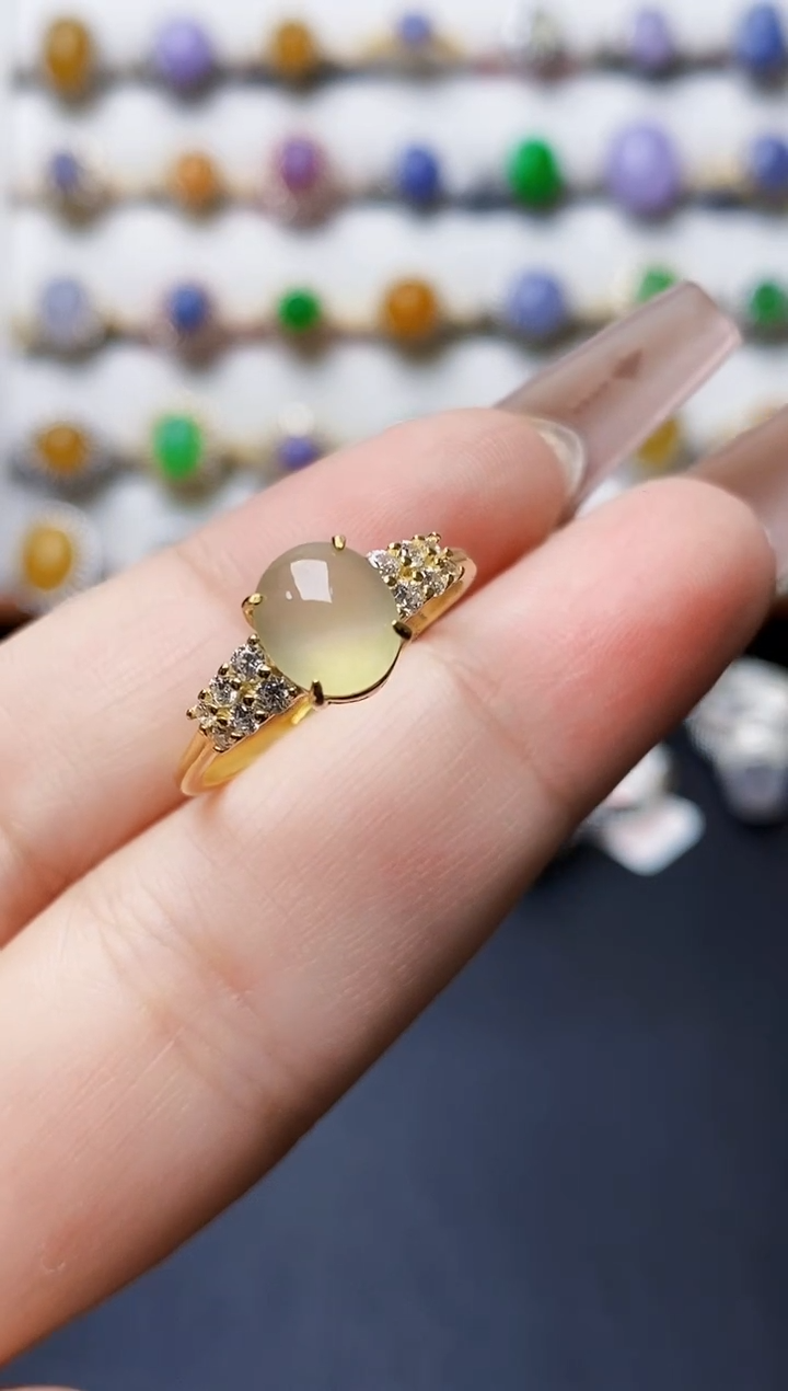 银S925镶嵌戒指翡翠2252