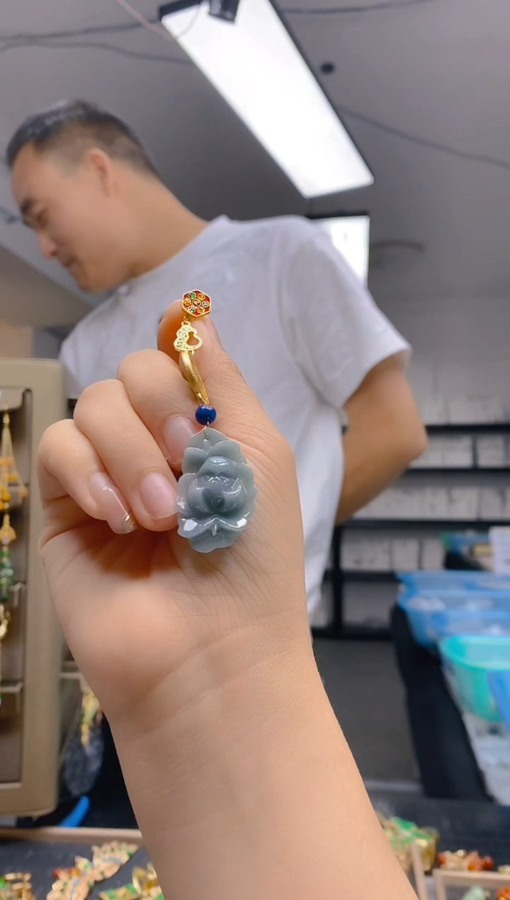 【闪购商品】翡翠耳饰合金0259翡翠压襟