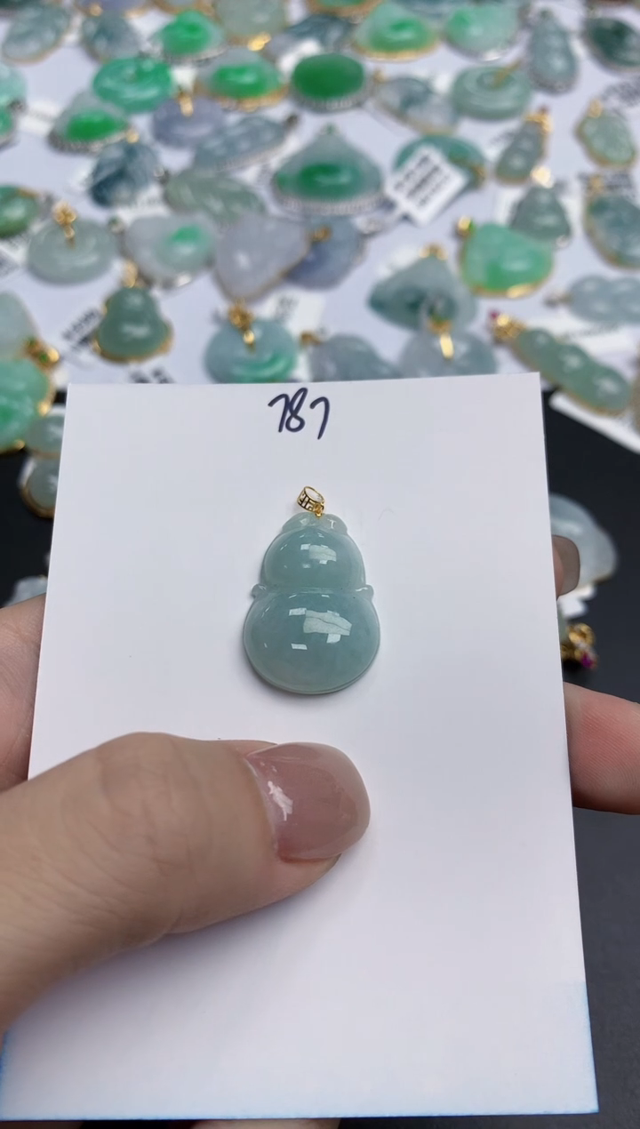 【闪购商品】翡翠颈饰18K金镶嵌天然缅甸翡翠A货