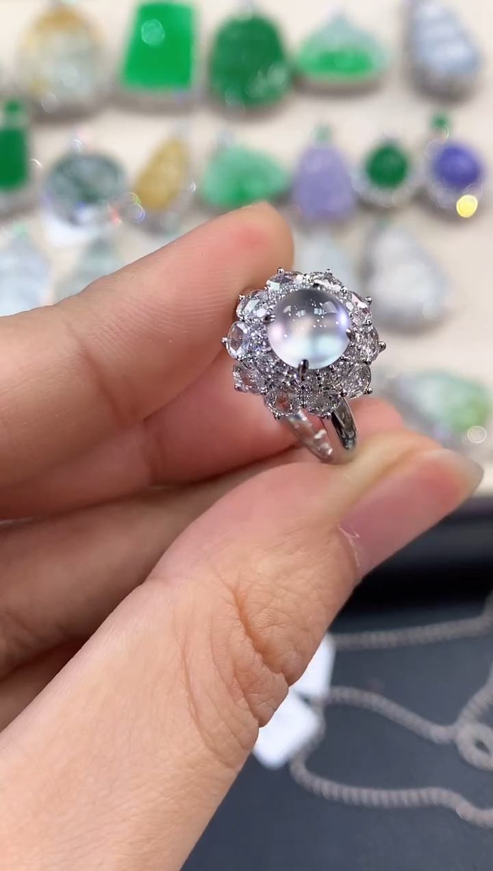 【闪购商品】翡翠戒指18K金镶嵌B156