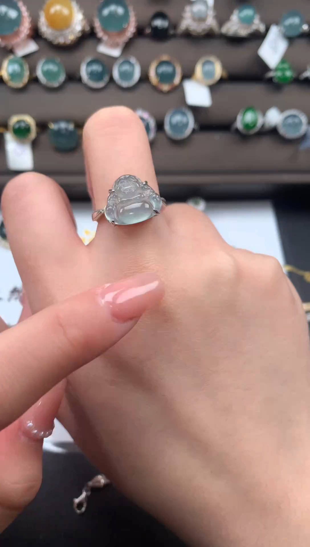 【闪购商品】翡翠戒指银S925镶嵌51241