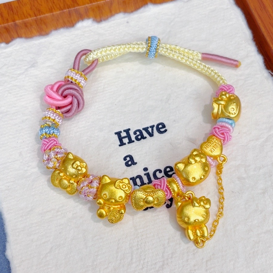 手链 2352-可爱猫猫手链新中式手工编织彩色手编时尚