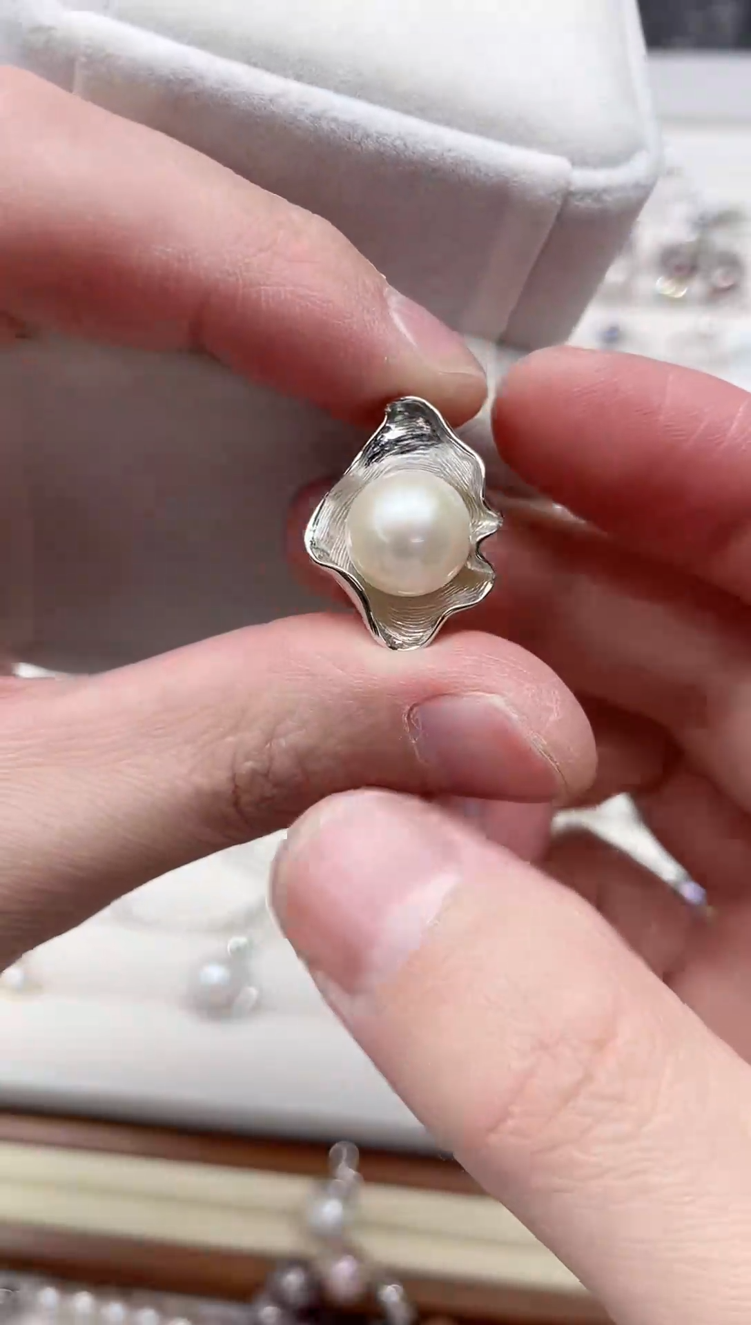 【闪购商品】淡水珍珠吊坠(不含链)银S925镶嵌吊坠