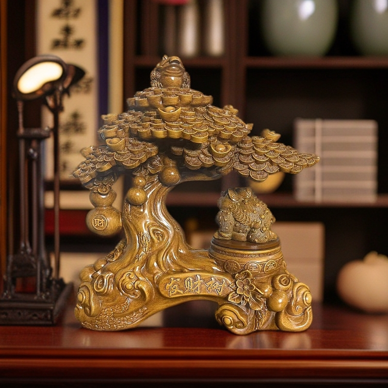 发财树金蟾摆件新款如意招财聚宝高颜值客厅公司店铺开业工艺礼品
