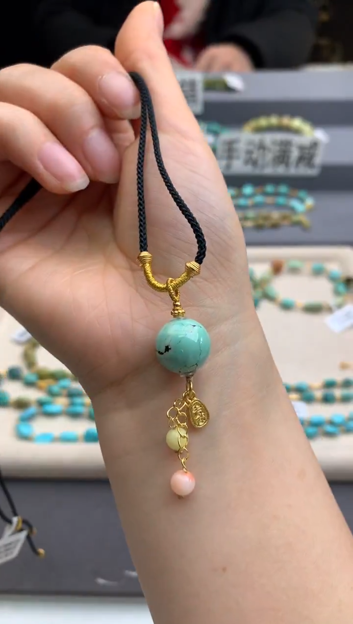 未镶嵌绿松石锁骨链茜.A164