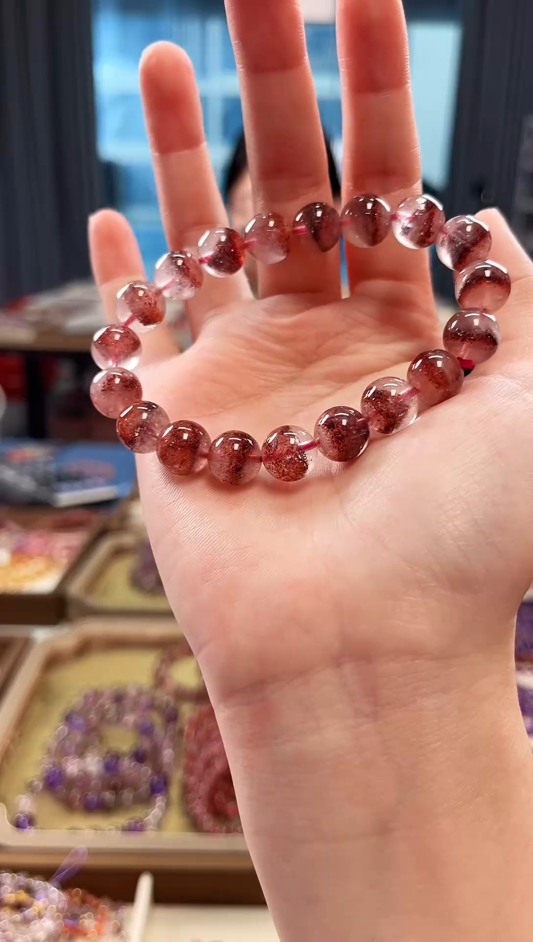 未镶嵌手串水晶金草莓超七单圈手串10mm【多样性发一】