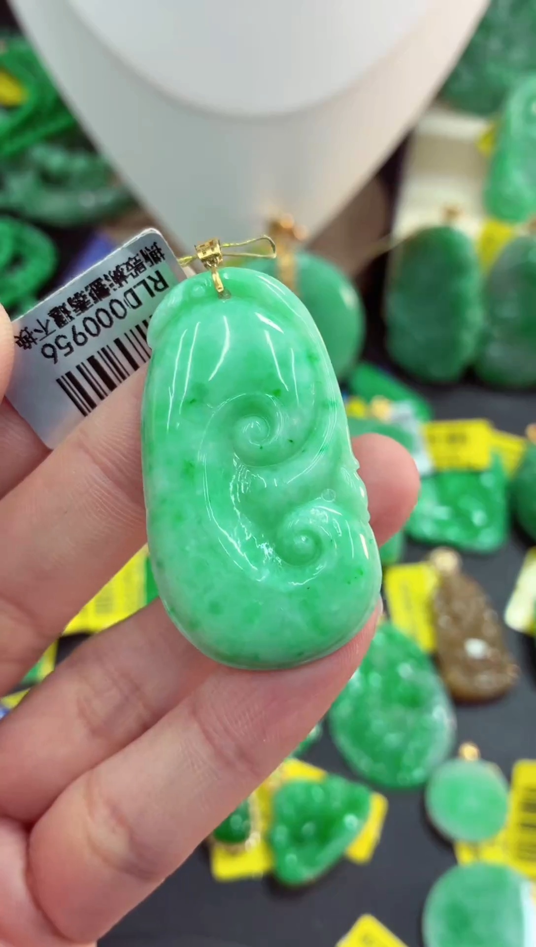 吊坠(不含链)18K金镶嵌翡翠天然缅甸翡翠A货