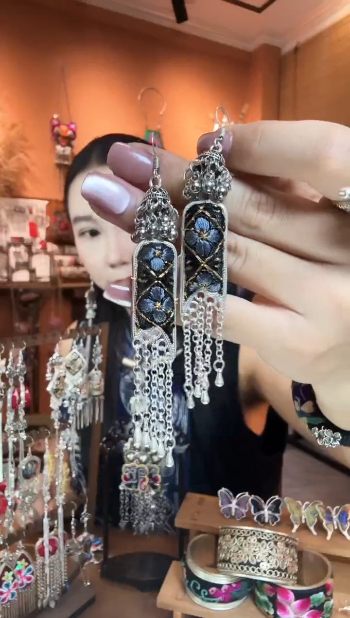 刺绣纯手工民族风耳环