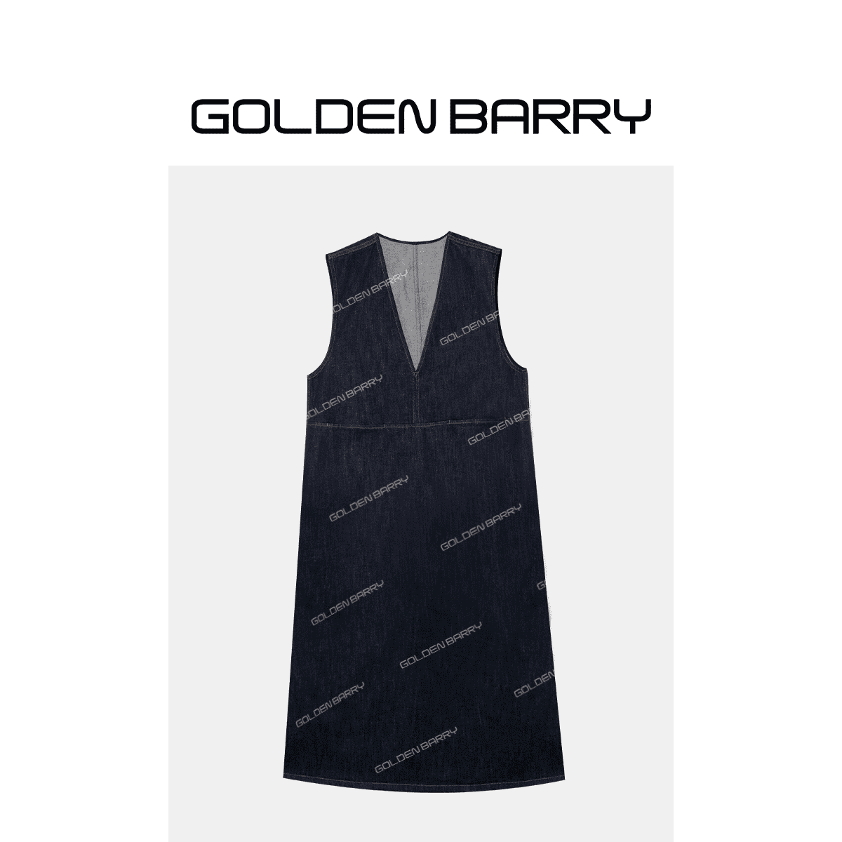 GOLDENBARRY|307114“糖霜丹宁”简约V领牛仔背心连衣裙
