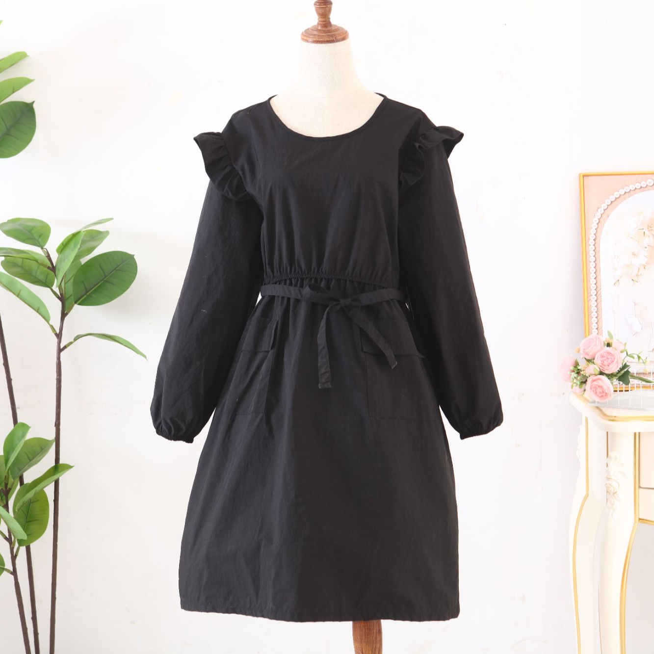 韩版公主系反穿罩衣仙气厨房家居服美甲花店围裙可定制印字工作服