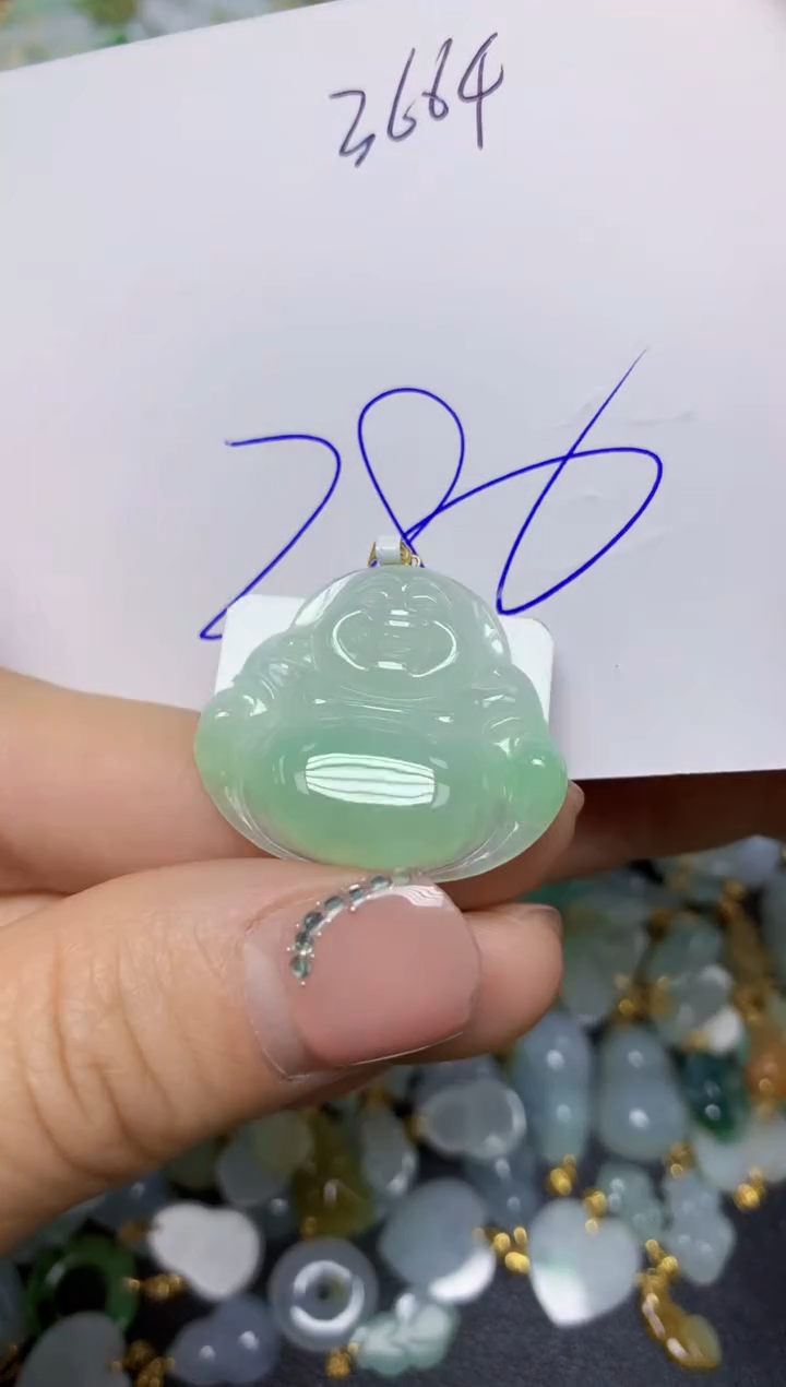 【闪购商品】翡翠挂件18K金镶嵌 天然翡翠A货