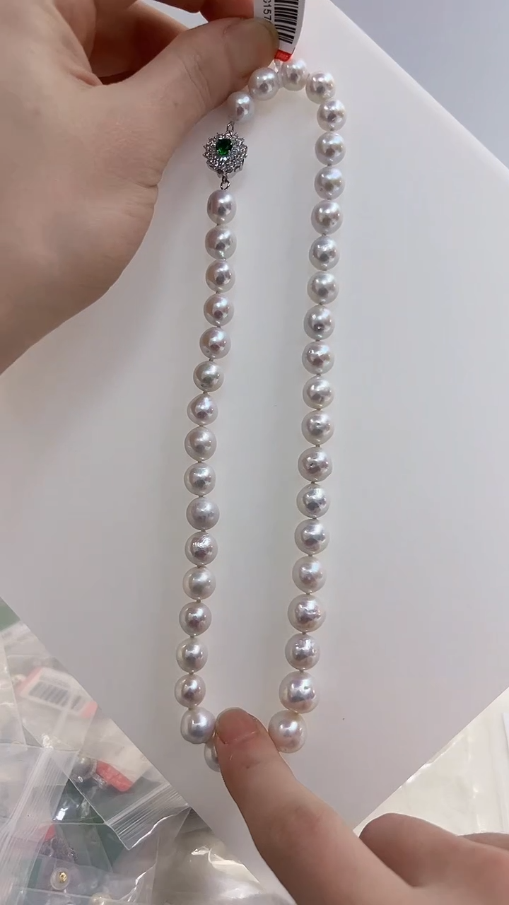 【闪购商品】淡水珍珠da银S925镶嵌bc157 白珠项链10