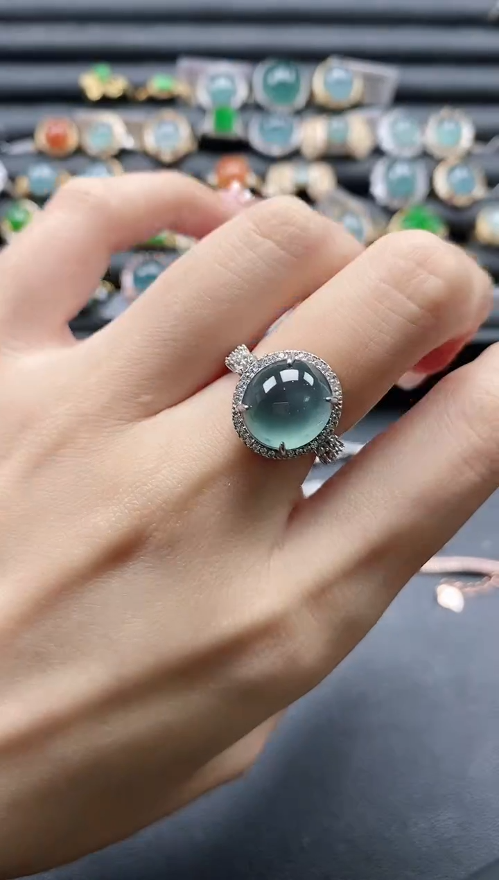 【闪购商品】翡翠戒指银S925镶嵌1111