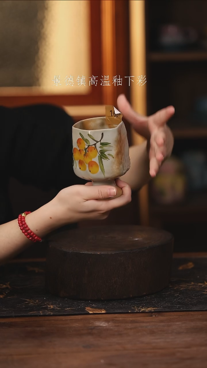 陶瓷景德镇高温釉下手绘陶瓷@L166@